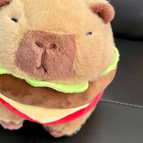 Big Capybara Cheeseburger Stuffed Plush!  9"  NWT - Picture 2 of 7